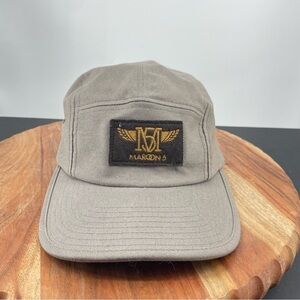Maroon 5 5-Panel Adjustable Hat, Adjustable Buckle, Gold Wing Crest